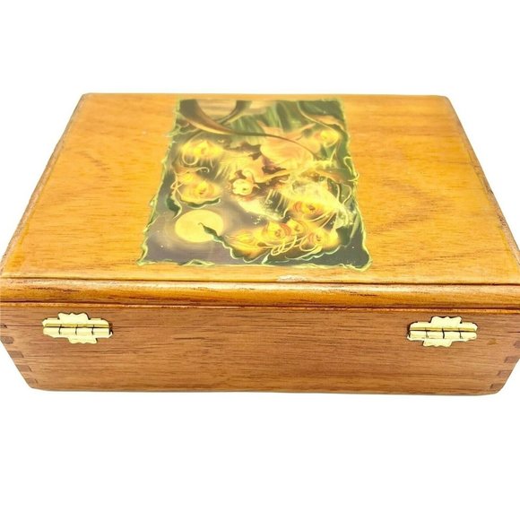 Upcycled Wooden Cigar Box Pixie Happily Ever After Storage Box Treasures - Picture 3 of 10
